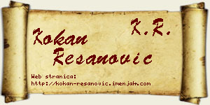Kokan Resanović vizit kartica